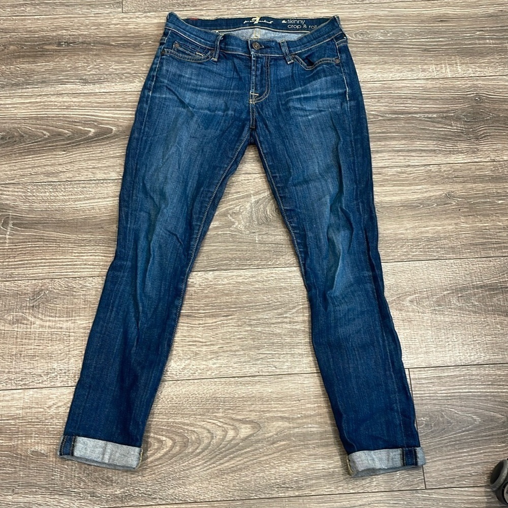 7 for all mankind the skinny crop & roll size 26